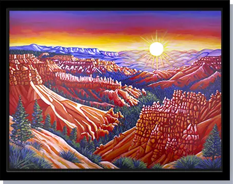 A sunset painting of Bryce Canyon National Park